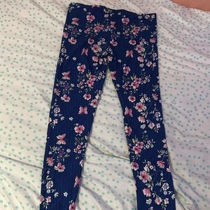 Gurls Blue Floral Leggings